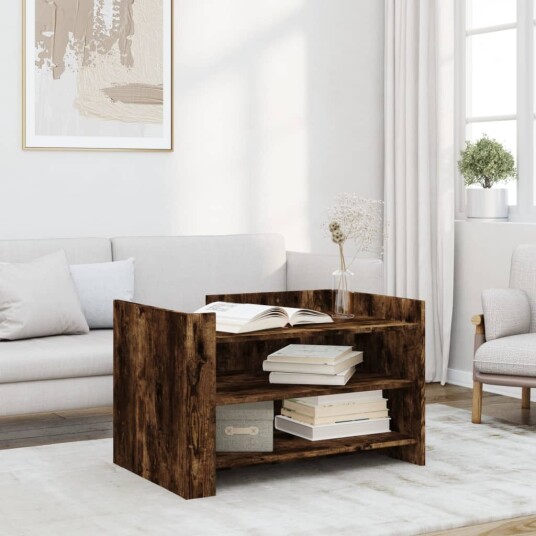  Salongbord røkt eik 80x50x50 cm konstruert tre 848343