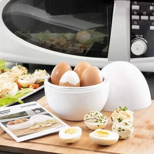 Eggkoker i mikrobølgeovn med oppskriftsbok Eggkoker i mikrobølgeovn med oppskriftsbok