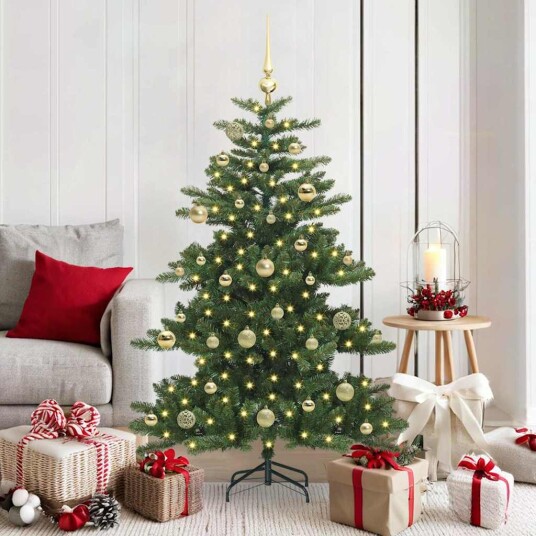  Kunstig sammensatt juletre med 150 LED med stativ 150 cm PVC