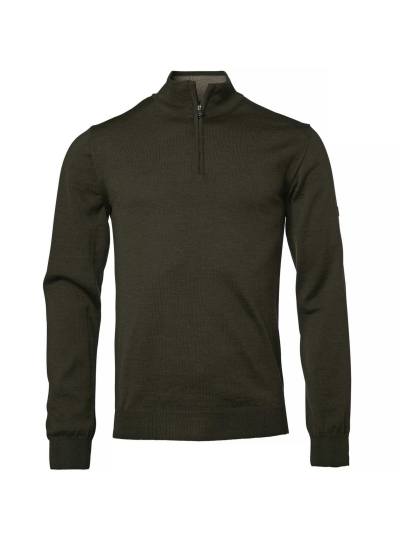Chevalier Men"s Aston Half Zip Merino Pullover Dark Green M