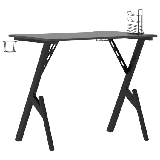vidaXL Spillebord med Y-formede ben svart 90x60x75 cm