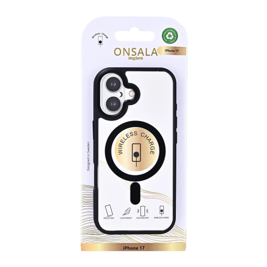 Onsala MagSeries Bumperdeksel til iPhone 17 Transparent/Svart