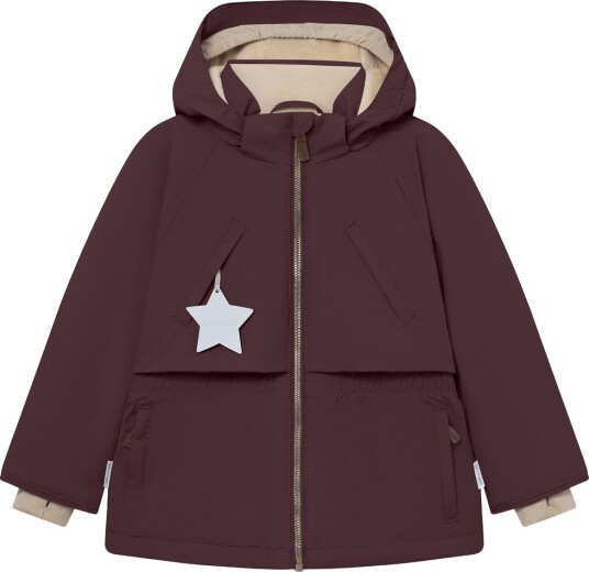 MINI A TURE Matalgeana Fleece Lined Winter Jacket. Grs FUDGE AUBERGINE 128