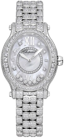 Chopard Dameklokke 275372 1002 Happy Sport Hvit/18 karat hvitt gull