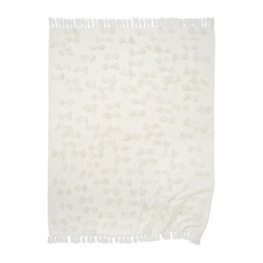 Classic Collection Rope bomullspledd 130 x 170 cm White Classic Collection Rope bomullspledd 130 x 170 cm White