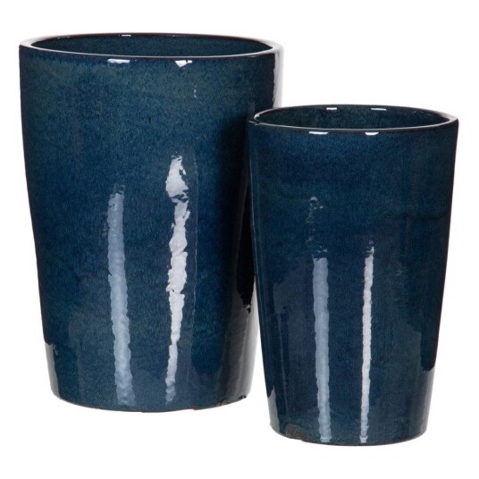 Bigbuy Home Vase 37 X 37 X 49 Cm Keramikk Blå (2 Enheter)