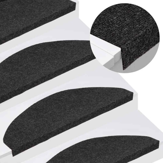 Selvklebende trappematter 20 stk svart 65x22,5x3,5 cm 8721288460257 Selvklebende trappematter 20 stk svart 65x22,5x3,5 cm 8721288460257