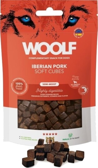 Woolf Soft Cubes Iberisk Svin Monoprotein Hundegodbit 100 G