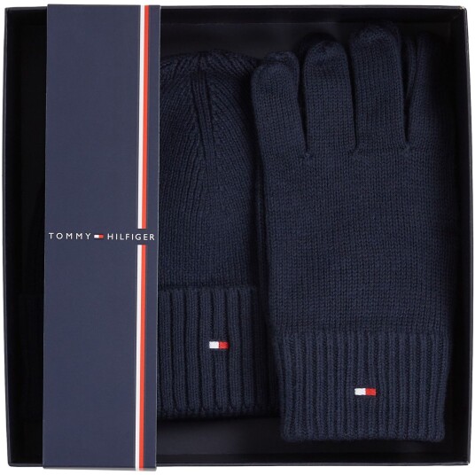 Tommy Hilfiger Essential Beanie & Hansker AM0AM10490DW6 Tommy Hilfiger Essential Beanie & Hansker AM0AM10490DW6