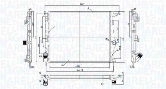Radiator MAGNETI MARELLI 350213165900 Radiator MAGNETI MARELLI 350213165900