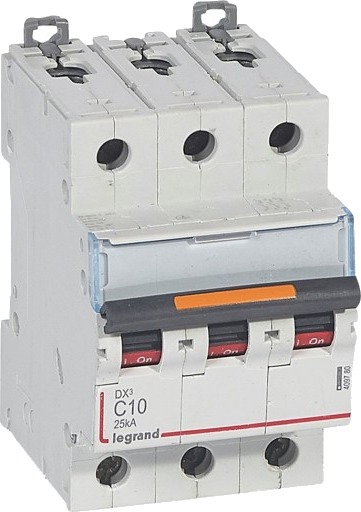 Legrand DX3 MCB automatsikring C10 3P 3M 25kA