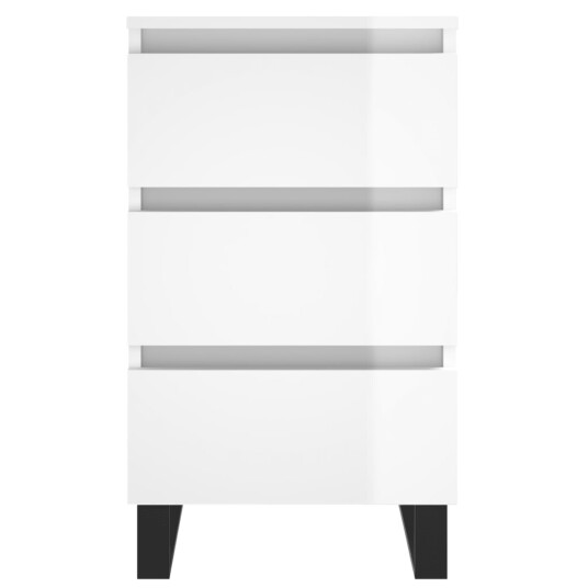 vidaXL Nattbord 2 stk høyglans hvit 40x35x69 cm konstruert tre