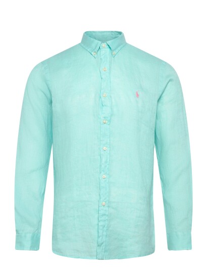 Polo Ralph Lauren Slim Fit Linen Shirt   Blue   XL