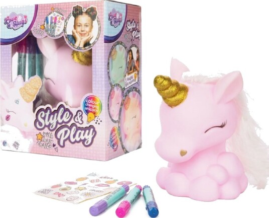 Love & Hugs Style & Play Enhjørning Frisørhode Rosa