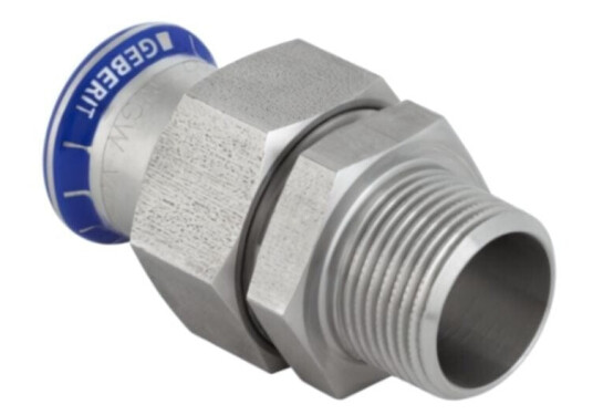 Geberit Mapress Syrefast Tippunion med Utvendige Gjenger Pressfitting 18mmx1/2"