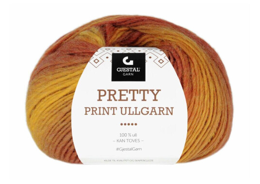 Gjestal, Pretty Print Ullgarn 501 Gulfarget print Gjestal, Pretty Print Ullgarn 501 Gulfarget print