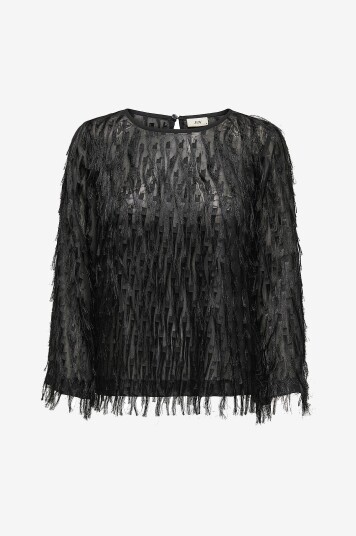 JDY Bluse jdyFleur L/S O neck Svart