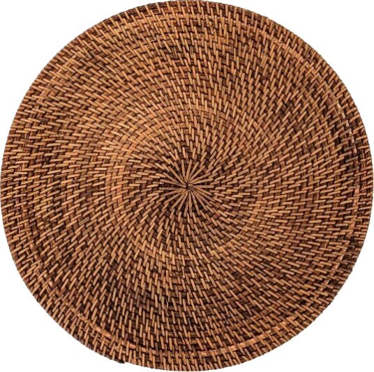 ZicZac - Rattan dekkebrikke D36 cm rund mørk brun