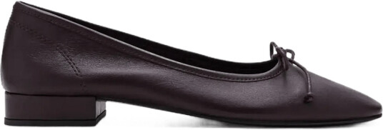 Mango Heeled Ballet Flats With Leather Bow Burgundy 40