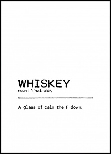 Whiskey Definition Quote Plakat / 30x40
