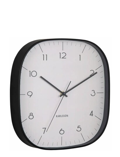 KARLSSON Wall Clock Grato Cuadrado Warm Grey W. Black Black H 29CM