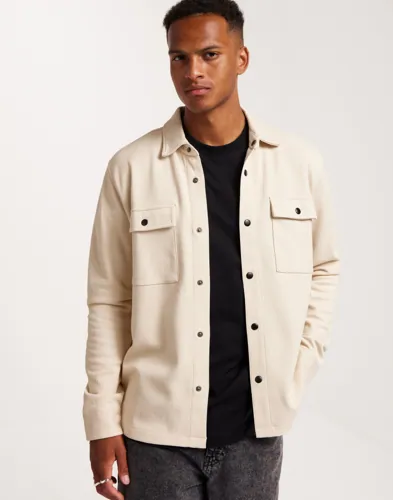 Selected Men Slhjackie Sweat Jacket Noos Overshirts Beige