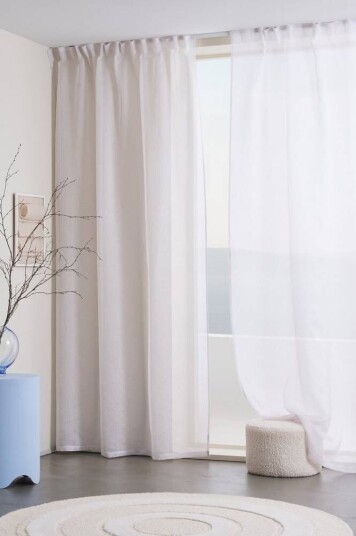 Jotex MAYA gardin med multifunksjonsbånd 2-pk Greige 1715546-01-250 1715546-01-285