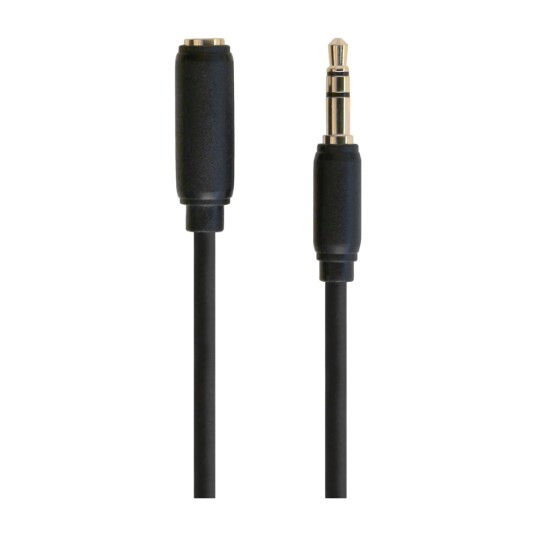 Senz Mini Jack M-F 3 m, svart Senz Mini Jack M-F 3 m, svart