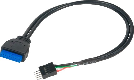 Akasa Ak-Cbub36-30Bk, 0,3 M, 2.0/3.2 Gen 1 (3.1 Gen 1), Usb 3.1 Gen 1 (19-Pin), Usb 2.0 (9-Pin), Hunkjønn, Hankjønn