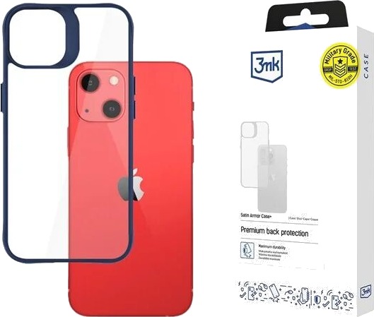 3mk Satin Armor Case+ Blue for Apple iPhone 13 Transparent