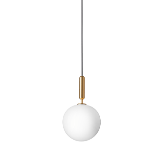Nuura Miira 1 Taklampe Messing & Opal Hvit Stor Nuura Miira 1 Taklampe Messing & Opal Hvit Stor