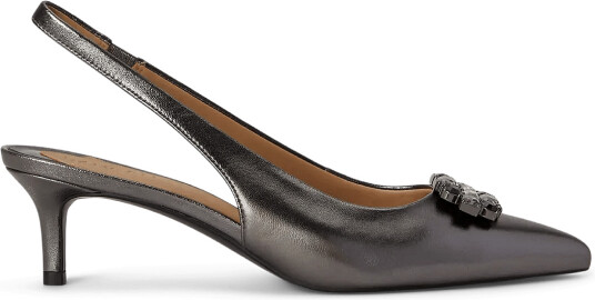Lauren Ralph Lauren Lolah Jeweled Nappa Slingback Pump Grey 36