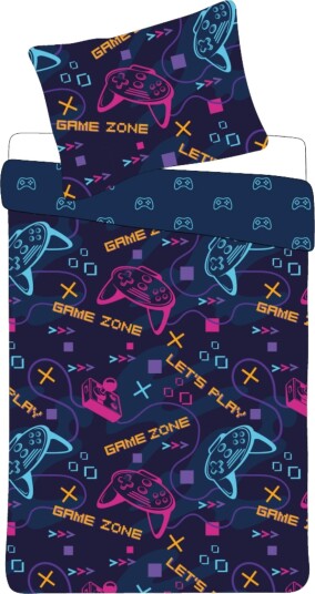 Licens Sengetøy 140x200 cm Microfiber Vendbart gamer motiv