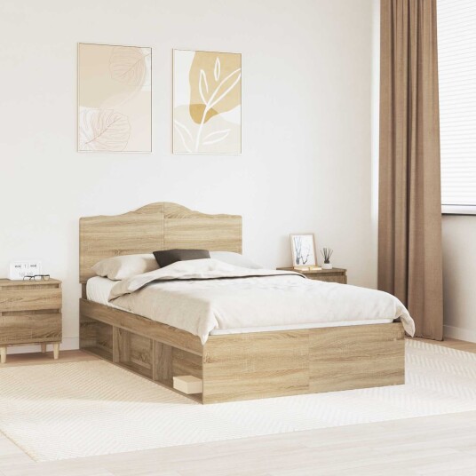  Sengestamme med hodegjerde Sonoma 120 x 190 cm Massiv furu