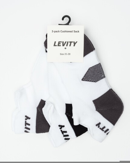 LEVITY 3-pack Cushioned Training Sock White/Grey 35-38