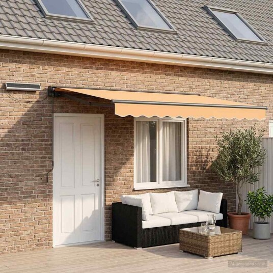 vidaXL Elektrisk Utrekkbar Markise sand 4,5 × 3,5 m