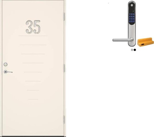 Ytterdør Swedoor Advance-Line Statement Trace med Yale Doorman Classic Home