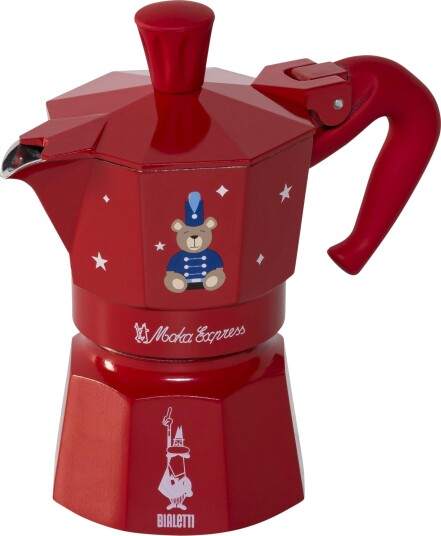 Bialetti Moka Express Joyful Memories espressokanne - 1 kopp - Rød