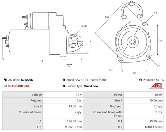 AS PL S01226S Starter