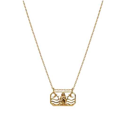 Maanesten Zodiac Cancer Necklace Kreps Smykke Gull  female