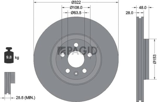 PAGID 55874NC Bremseskive PAGID 55874NC Bremseskive