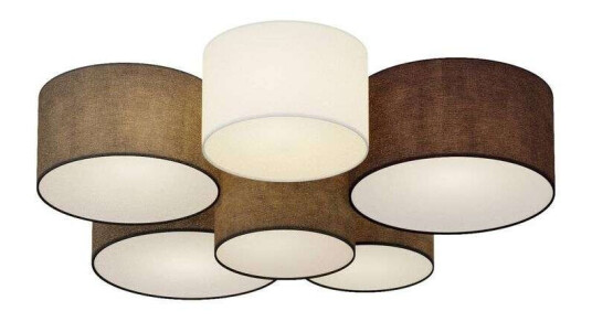 Lindby Laurenz 6 Taklampe Grey/White/Brown