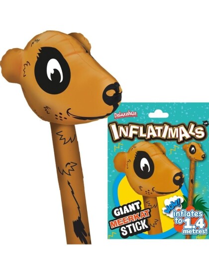 Inflatimals Meerkat Stor Oppblåsbar Surikat på Pinne 1,4 Meter