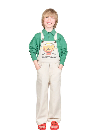 THE ANIMALS OBSERVATORY Mule Kid Dungarees Raw White - Cream - 8 Y