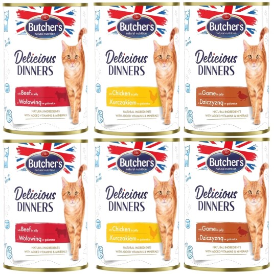 Butcher'S Våtfôr Delicious Dinners Cat Mix Pakke 3 Varianter 12 X 400 G
