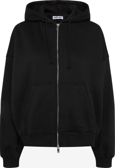 Weekday Lotte Standard Zip Hoodie   BLACK   XS