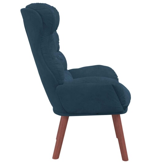 Avslappende stol Blå 69 x 74 x 93 cm Fløyel Avslappende stol Blå 69 x 74 x 93 cm Fløyel