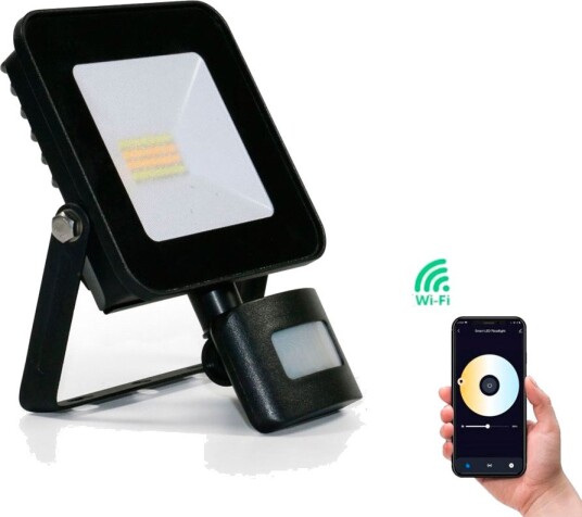WOOX R5113 Smart WiFi LED Lyskaster 20W med Sensor (1600lm) Svart