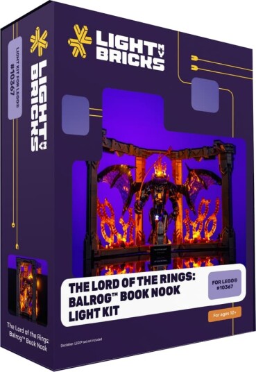 Light My BricksLOTR Balrog Book Nook lyssett