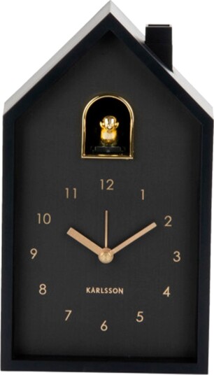 KARLSSON Alarm Clock Modern Cuckoo Oro Black Black H 20CM KARLSSON Alarm Clock Modern Cuckoo Oro Black Black H 20CM
